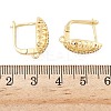 Brass Micro Pave Clear Cubic Zirconia Teardrop Hoop Earring Findings KK-G536-04G-3