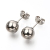 304 Stainless Steel Ball Stud Earrings EJEW-C501-10E-6