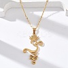 304 Stainless Steel Hollow Cut Yoga Om Lotus Flower Pendant Necklaces NJEW-Z073-02G-05-1