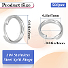 500Pcs 304 Stainless Steel Split Rings STAS-SP0001-66E-2