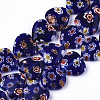 Handmade Millefiori Lampwork Beads Strands LAMP-N023-001D-1