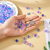 Biyun 160Pcs 8 Style Transparent Spray Painted Glass Beads GLAA-BY0001-01-6