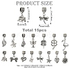 15Pcs 15 Styles Tibetan Style Alloy European Dangle Charms FIND-YW0005-57-2
