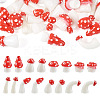 32Pcs 8 Style Luminous Mushroom Resin Display Ornaments DJEW-TA0001-02-1