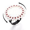 Adjustable Alloy & Iron & Rhinestone Bezel Cup Ring Base with Rotatable Tray MAK-T012-15S-4