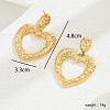 Gorgeous Vintage Stainless Steel Gold Plated Irregular Metal Texture Heart Exaggerated Lady Earrings RH6576-1-1