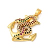 Rack Plating Brass Micro Pave Cubic Zirconia Pendants KK-U022-01A-03-2