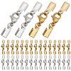 40Pcs 2 Colors Ion Plating(IP) 304 Stainless Steel Lobster Claw Clasps with Cord Ends STAS-PH0006-94-1