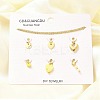 Enamel & Shell Pearl & Glass Heart Pendant & Necklaces & Bracelets Sets SJEW-Q002-03G-1