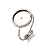 Adjustable 304 Stainless Steel Cuff Ring Components STAS-D372-08P-05-1