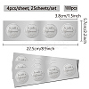 Round Plastic Silver Foil Embossed Picture Stickers DIY-WH20008-006-2