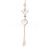 Iron Rhombus & Natural Quartz Crystal Suncatchers HJEW-F025-04G-03-1