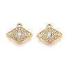 304 Stainless Steel Rhinestone Charms STAS-N110-39G-1