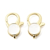 Flat Round Brass Enamel Lobster Claw Clasps KK-Z147-02G-B-2