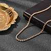3MM 304 Stainless Steel Serpentine Chain Necklaces for Women NJEW-B131-06RG-2
