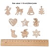 100Pcs Christmas Unfinished Wooden Ornaments WOCR-CJ0001-02-2