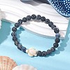 Dyed Natural Weathered Agate Round Beads Stretch Bracelets BJEW-JB11078-03-4