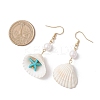 304 Stainless Steel Shell Shape Dangle Earrings EJEW-JE06269-3