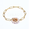 Brass Paperclip Chain Bracelets BJEW-JB05190-1
