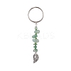 Chakra Gemstone Chip Keychains with Glass Seed Beads KEYC-JKC00473-2