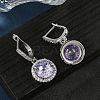 925 Sterling Silver Micro Pave Cubic Zirconia Hoop Earrings EJEW-B147-01B-05-3