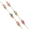 Handmade 3MM Faceted Round Gemstone Beads & 316 Stainless Steel Round Link Chain Bracelet Making AJEW-JB01553-4