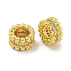 Rack Plating Brass Micro Pave Clear Cubic Zirconia European Beads KK-L215-011G-1