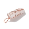 Copper Wire Wrapped Natural Selenite Big Pendants KK-E086-01RG-4