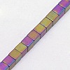 Electroplate Non-magnetic Synthetic Hematite Beads G-J170B-3x3mm-04-3