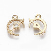 Brass Micro Pave Cubic Zirconia Charms KK-S359-047-RS-2