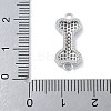 Rack Plating Brass Micro Pave Clear Cubic Zirconia Bone Connector Charms KK-A234-059P-3