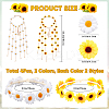 4Pcs 4 Styles Cloth Flower Hippie Headband Floral Crown OHAR-CP0001-17-2