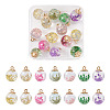 14Pcs 7 Colors Transparent Glass Pendants GLAA-CD0001-06-1