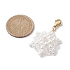 Christmas Snowflake Shell Pearl & Glass Pendants Decorations HJEW-TA00217-3