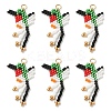 Glass Seed Beaded Bird Pendants PALLOY-MZ00920-04-1