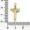 Brass Clear Cubic Zirconia Cross Connector Charms ZIRC-I070-003G-3