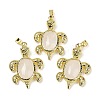 Natural Quartz Crystal & Brass Pendants KK-F887-01G-12-1