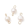 Natural Cultured Freshwater Pearl Two Sides Polished Connector Charms PALLOY-JF04041-01-1