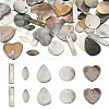 50Pcs 5 Styles Natural Black Lip Shell & Freshwater Pendants SHEL-TA0001-22-1