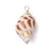 Natural Spiral Shell Pendants PALLOY-JF02949-3