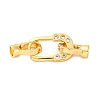 Brass Micro Pave Clear Cubic Zirconia Fold Over Clasps KK-P291-14G-1