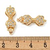 Bowknot Brass Micro Pave Clear Cubic Zirconia Box Clasps KK-N254-99G-3
