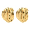 Textured Oval 304 Stainless Steel Stud Earrings for Women EJEW-K333-20G-4