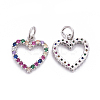 Brass Micro Pave Cubic Zirconia Charms ZIRC-L070-51P-2