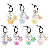 Acrylic Butterfly & Resin Flower Pendant Keychains KEYC-YW00179-01-2