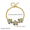 Natural Abalone Shell 304 Stainless Steel 3 Flower Link Bracelets for Women WGFB39D-01-5
