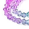 Gradient Color Baking Paint Glass Bead Strands DGLA-A039-T6mm-A011-3