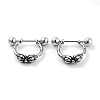 Crown 316 Surgical Stainless Steel Shield Barbell Hoop Earrings EJEW-Z050-53AS-1