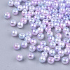 Rainbow ABS Plastic Imitation Pearl Beads OACR-Q174-12mm-01-2