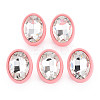 Crystal Rhinestone Oval Stud Earrings with 925 Sterling Silver Pins for Women MACR-S275-037B-1